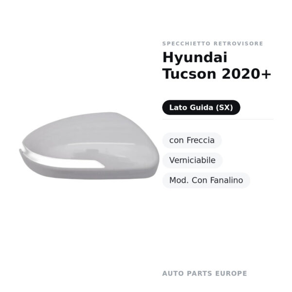 Calotta Specchietto Retrovisore Sinistro Hyundai Tucson 2020+ – Verniciabile – foto 2