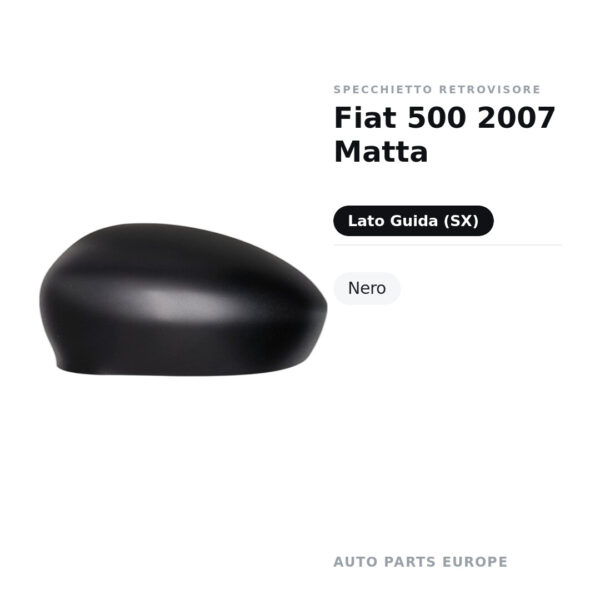 Außenspiegel Links Fiat 500 2007 Matta – Schwarz – Bild 2