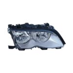 Faro Anteriore Destro BMW Serie 3 E46 2002+ - 4P. (Cornice Silver) Con Motore
