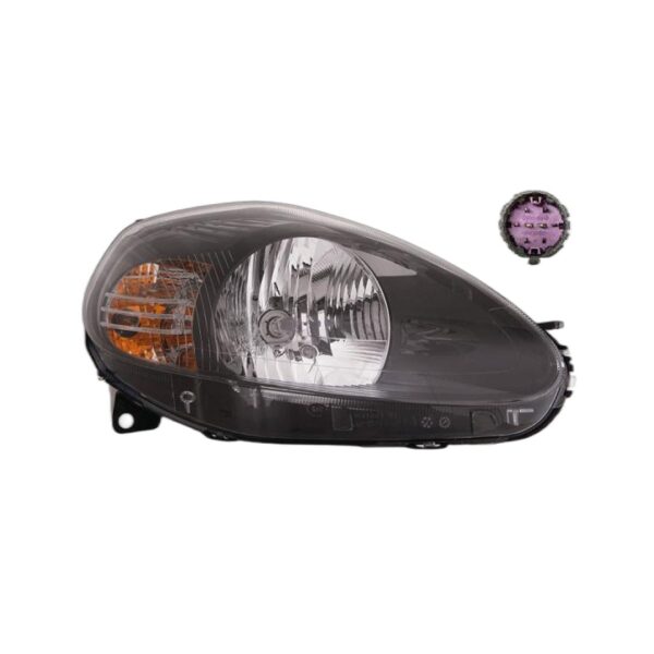 Faro Anteriore Destro FIAT Grande Punto 2008+ - Parabola Nera 7Pin