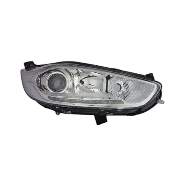 Faro Anteriore Destro Ford Fiesta 2013-2016 - Con Motore Parabola Cromata Con Luce Diurna A Led