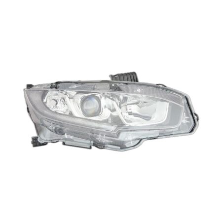 Faro Anteriore Destro Honda Civic 2017+ - Parabola Nera Con Motore A Led