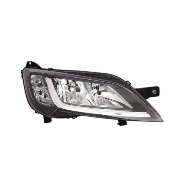 Faro Anteriore Destro Peugeot Boxer 2014+ - - Fiat Ducato - Citr Jumper Parabola Cromata - Cornice Nera Con Motore