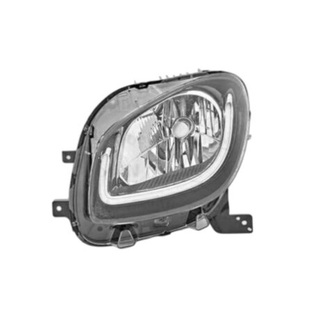 Faro Anteriore Destro Smart Fortwo 2014+ - Parabola Nera Con Luce Diurna A Led High Line