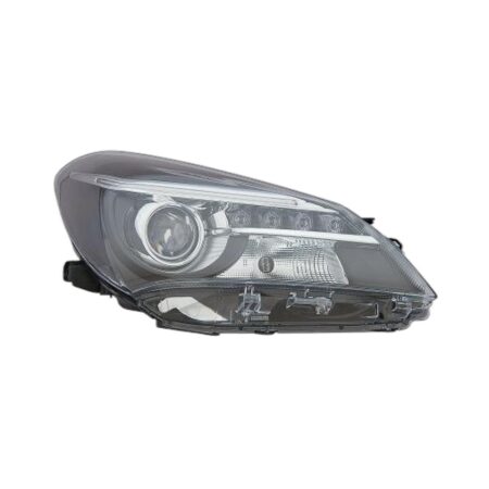 Faro Anteriore Destro Toyota Yaris 2014-2016 - 5 Porte Con Lenticolare Parabola Nera A Led