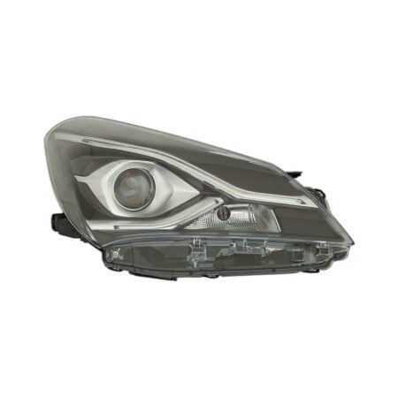 Faro Anteriore Destro Toyota Yaris 2017-2019 - Parabola Nera Con Lenticolare Con Luce Diurna A Led
