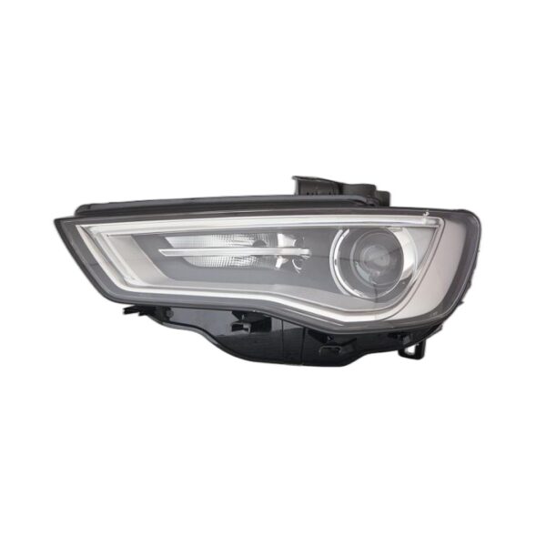 Faro Anteriore Sinistro Audi A3 2012-2015 - 3/4/5 Porte Xenon Parabola Interna Grigia Con Motore A Led