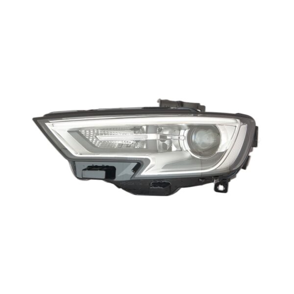 Faro Anteriore Sinistro Audi A3 2016+ - 3/4/5 Porte Xenon Parabola Interna Cromata Con Motore Con Luce Diurna A Led