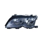 Faro Anteriore Sinistro BMW Serie 3 E46 2002+ - 4P. (Cornice Nera) Con Motore
