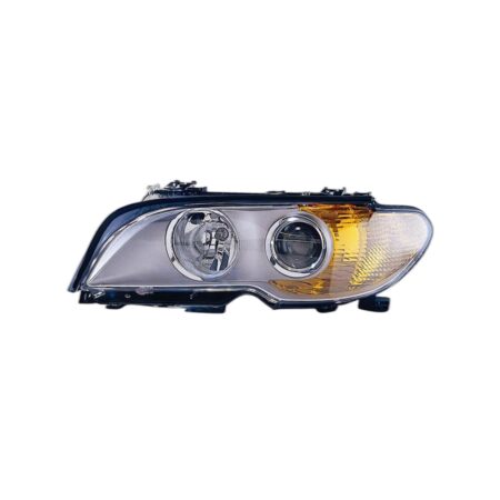 Faro Anteriore Sinistro BMW Serie 3 E46 Coupe' 2003+ - Parabola Cromata – Parabola Cromata Fanalino Arancio Con Motore