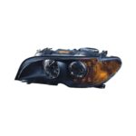 Faro Anteriore Sinistro BMW Serie 3 E46 Coupe' 2003+ - Parabola Nera Indicatore Giallo Con Motore