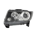 Faro Anteriore Sinistro Chrysler Jeep Compass 2011+ - Parabola Interna Nera Con Motore