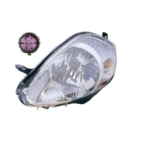 Faro Anteriore Sinistro FIAT Grande Punto 2008+ - Parabola Cromata Con Motore 7Pin