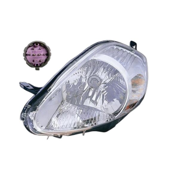 Faro Anteriore Sinistro FIAT Grande Punto 2008+ - Parabola Cromata Con Motore 7Pin