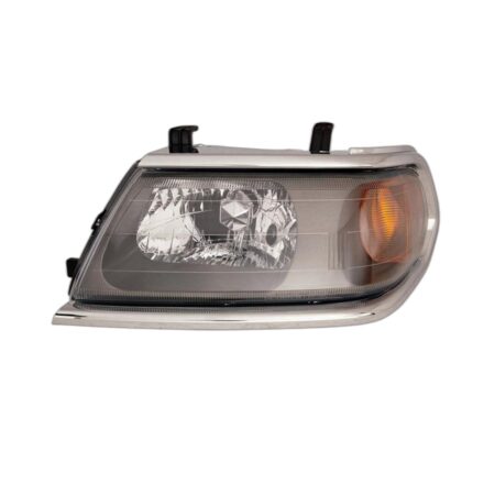 Faro Anteriore Sinistro Mitsubishi Pajero Sport 2000-2003 - Parabola Grigio Scura Cornice Cromata