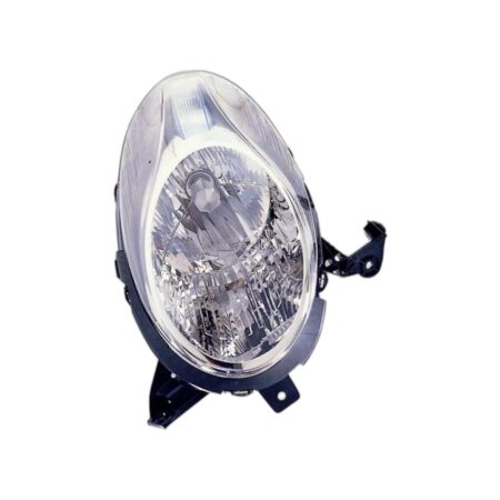 Faro Anteriore Sinistro Nissan Micra 2007-2009 - Parabola Cromata E Bordo Superiore Nero