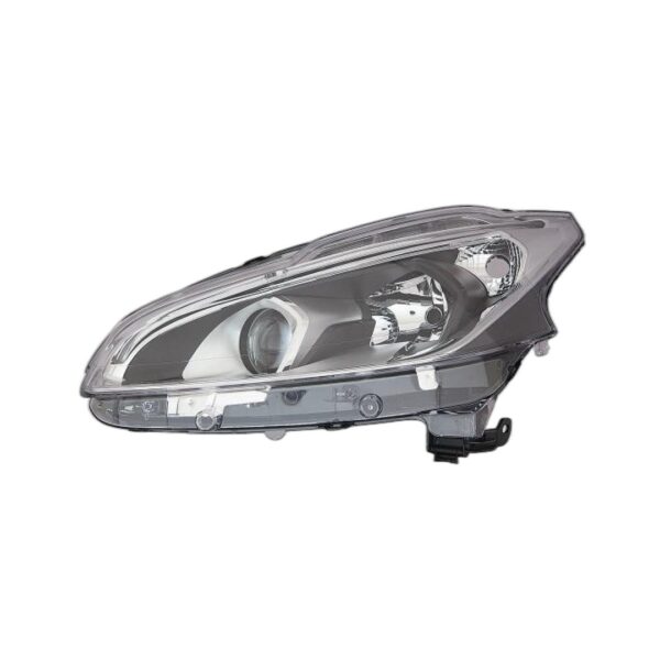 Faro Anteriore Sinistro Peugeot 208 2015+ - H7-H7-Py21Wsv Con Luce Diurna A Led Parabola Nera