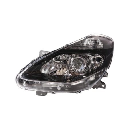 Scheinwerfer Links Renault Clio 2009-2011 - Schwarzer Reflektor – Mit Linsenoptik Schwarzer Reflektor