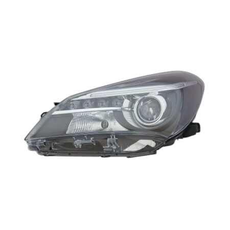 Faro Anteriore Sinistro Toyota Yaris 2014-2016 - 5 Porte Con Lenticolare Parabola Nera A Led