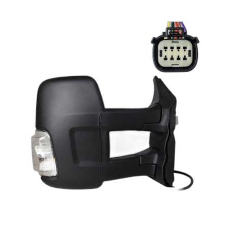 Specchietto Retrovisore Destro Ford Transit 2020+ – Elettrico, Riscaldato, con Freccia, 6 Pin, Nero (Variante C)
