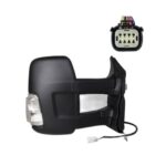 Retrovisore Destro Ford Transit 2020+ - Elettrico Termico Con Fanalino Bianco Braccio Lungo Nero 16W 6Pin