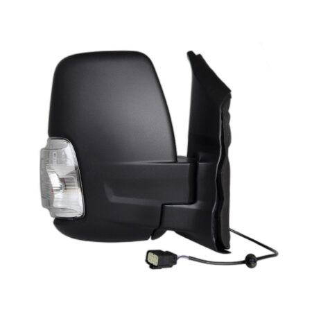 Retrovisore Destro Ford Transit 2020+ - Elettrico Termico Ribaltabile Con Fanalino Bianco Braccio Corto Nero 5W 8Pin