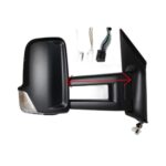 Retrovisore Destro Mercedes Sprinter 18' El. Term. Br. Extra Lungo (27.5) C/Fan. 3 Connettori 9Pin Nero