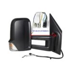 Retrovisore Destro Mercedes Sprinter 2018 - Elettrico Termico Braccio Lungo (23.60) Con Fanalino 3 Connettori 9Pin Nero
