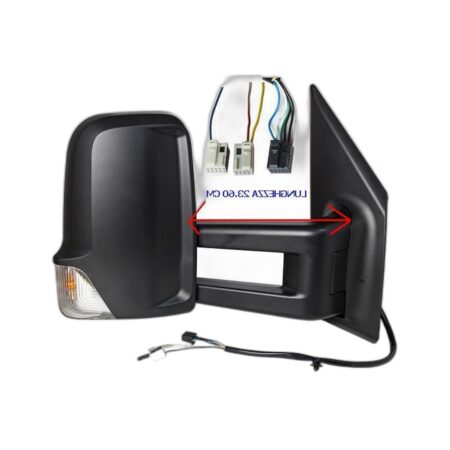 Specchietto Retrovisore Destro Mercedes Sprinter 2018+ – Elettrico, Riscaldato, con Freccia, Angolo Cieco, 9 Pin, Nero (Variante B)
