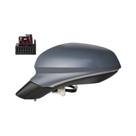 Retrovisore Destro Seat Leon 2020+ - Elettrico Termico Ribaltabile Con Fanalino E Luce Di Cortesia Con Memoria Con Primer 13Pin