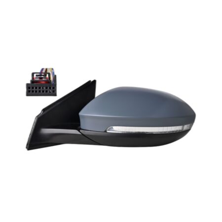 Specchietto Retrovisore Destro Volkswagen Taigo 2021+ – Elettrico, Riscaldato, Ripiegabile, con Freccia, Memoria, Luce Cortesia, 13 Pin, Verniciabile
