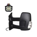 Retrovisore Sinistro Ford Transit 2020+ - Elettrico Termico Con Fanalino Bianco Braccio Corto Nero 5W 6Pin