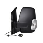 Retrovisore Sinistro Ford Transit 2020+ - Elettrico Termico Ribaltabile Con Fanalino Bianco Braccio Corto Nero 16W 10Pin Blis