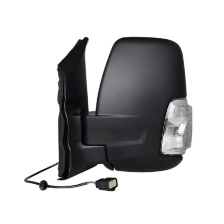 Retrovisore Sinistro Ford Transit 2020+ - Manuale Con Fanalino Bianco Braccio Corto Nero 16W 2Pin