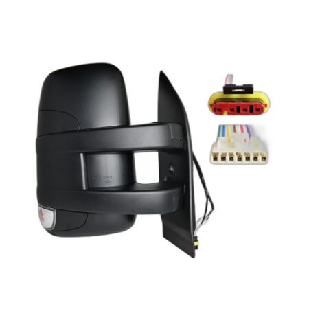 Retrovisore Sinistro Iveco Daily 2014-2018 - 4X4 Elettrico Termico Con Fanalino(W16W) Braccio Corto Nero 7+2Pin