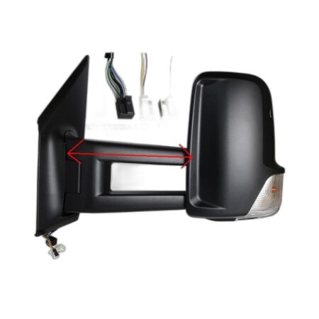 Specchietto Retrovisore Sinistro Mercedes Sprinter 2018+ – Elettrico, Riscaldato, con Freccia, Angolo Cieco, 9 Pin, Nero (Variante A)