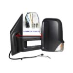 Retrovisore Sinistro Mercedes Sprinter 2018 - Elettrico Termico Braccio Lungo (23.60) Con Fanalino 3 Connettori 9Pin Nero