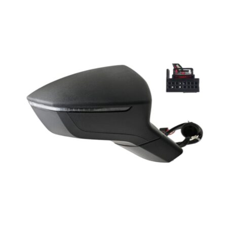 Specchietto Retrovisore Sinistro Seat Ateca 2016+ – Elettrico, Riscaldato, con Freccia, 6 Pin, Nero