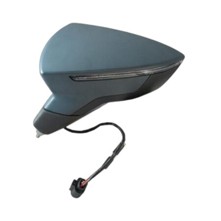 Specchietto Retrovisore Sinistro Seat Leon 2012+ – Elettrico, Riscaldato, Ripiegabile, con Freccia, 8 Pin, Verniciabile