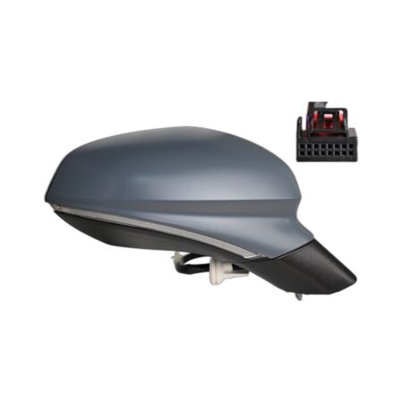 Retrovisore Sinistro Seat Leon 2020+ - Elettrico Termico Ribaltabile Con Fanalino E Luce Di Cortesia Con Memoria Con Primer 13Pin