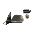 Retrovisore Sinistro Volkswagen Amarok 2016+ - Elettrico Termico 5+1Pin Con Primer Base Cromata Con Radio System Asferica