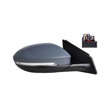 Specchietto Retrovisore Sinistro Volkswagen Taigo 2021+ – Elettrico, Riscaldato, Ripiegabile, con Freccia, Luce Cortesia, 9 Pin, Verniciabile