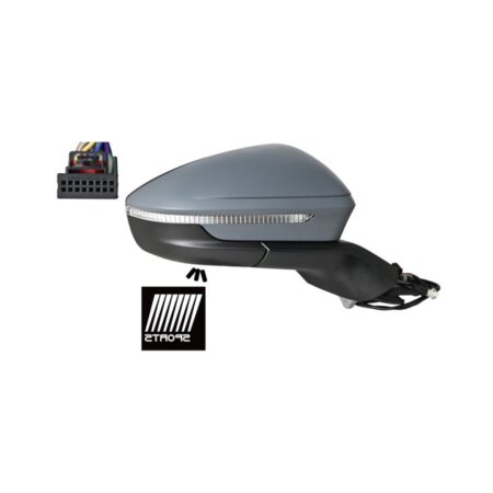Specchietto Retrovisore Destro Skoda Enyaq 2021+ / Skoda Elroq 2024+ – Elettrico, Riscaldato, Ripiegabile, con Freccia, Memoria, Luce Cortesia, 13 Pin
